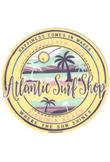 Atlantic Surf Co Atlantic Surf Shop Happiness Comes in Wave Sticker