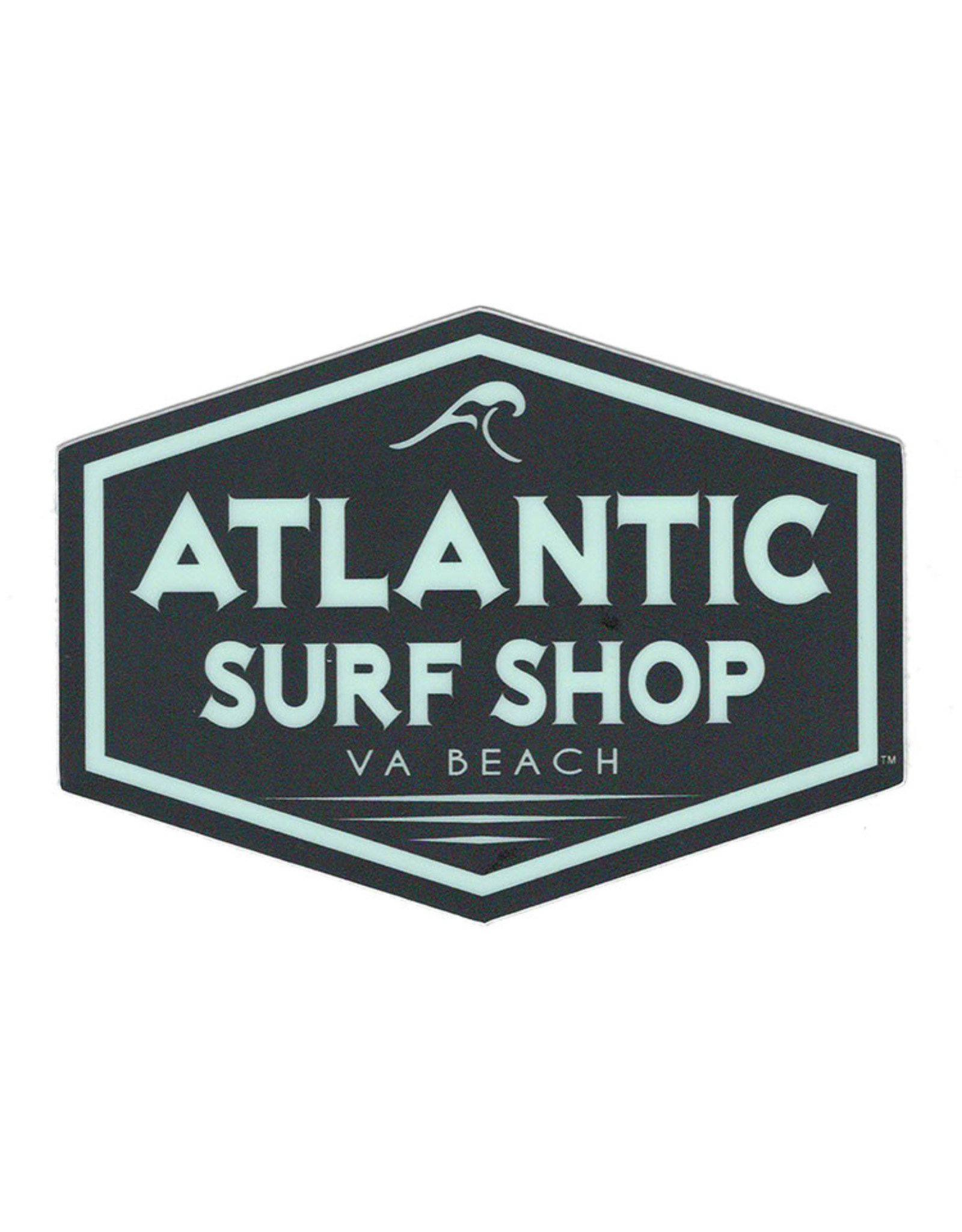 Atlantic Surf Co Atlantic Surf Shop Badge Logo Black/Mint Sticker