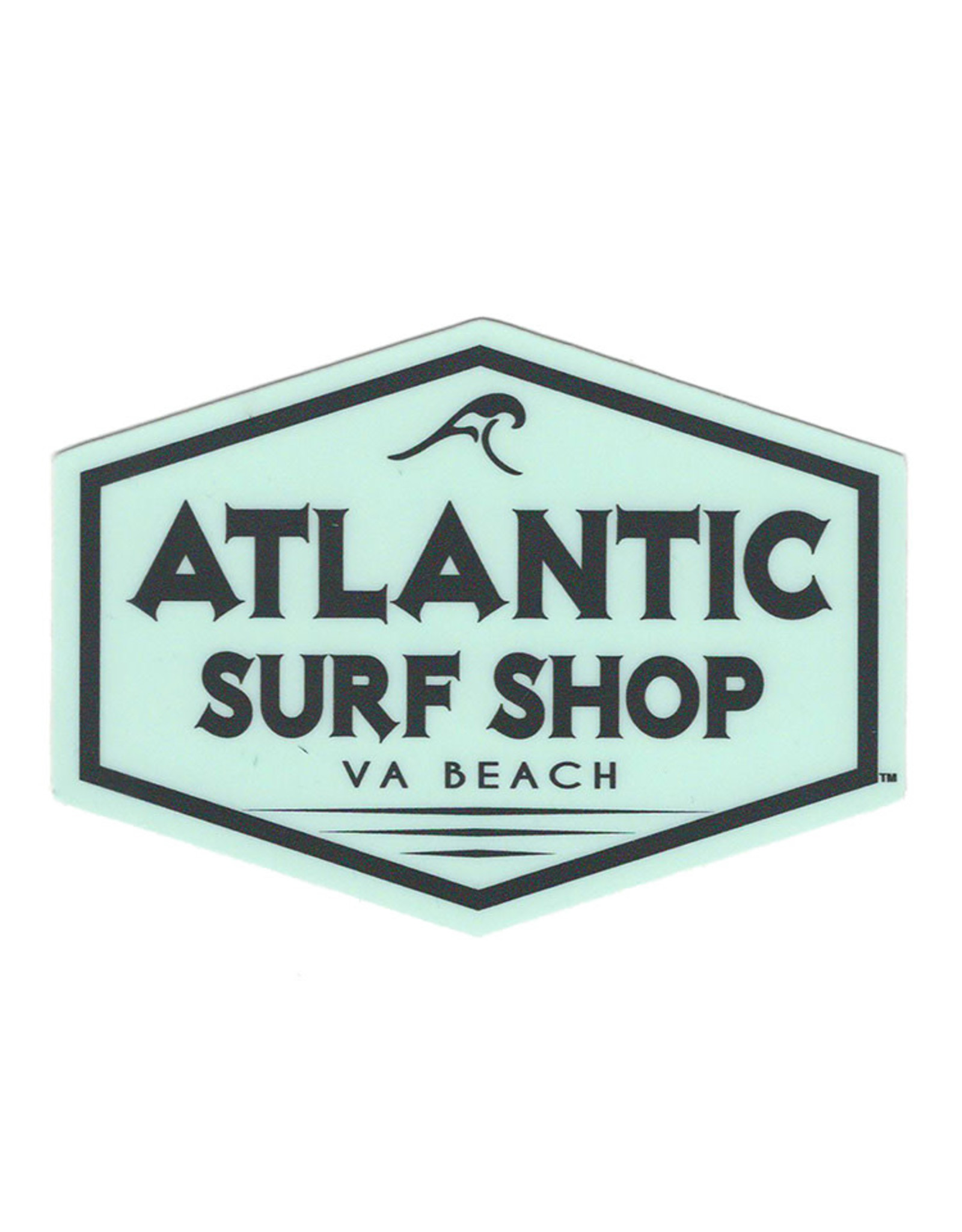 Atlantic Surf Co Atlantic Surf Shop Badge Logo Mint/Black Sticker