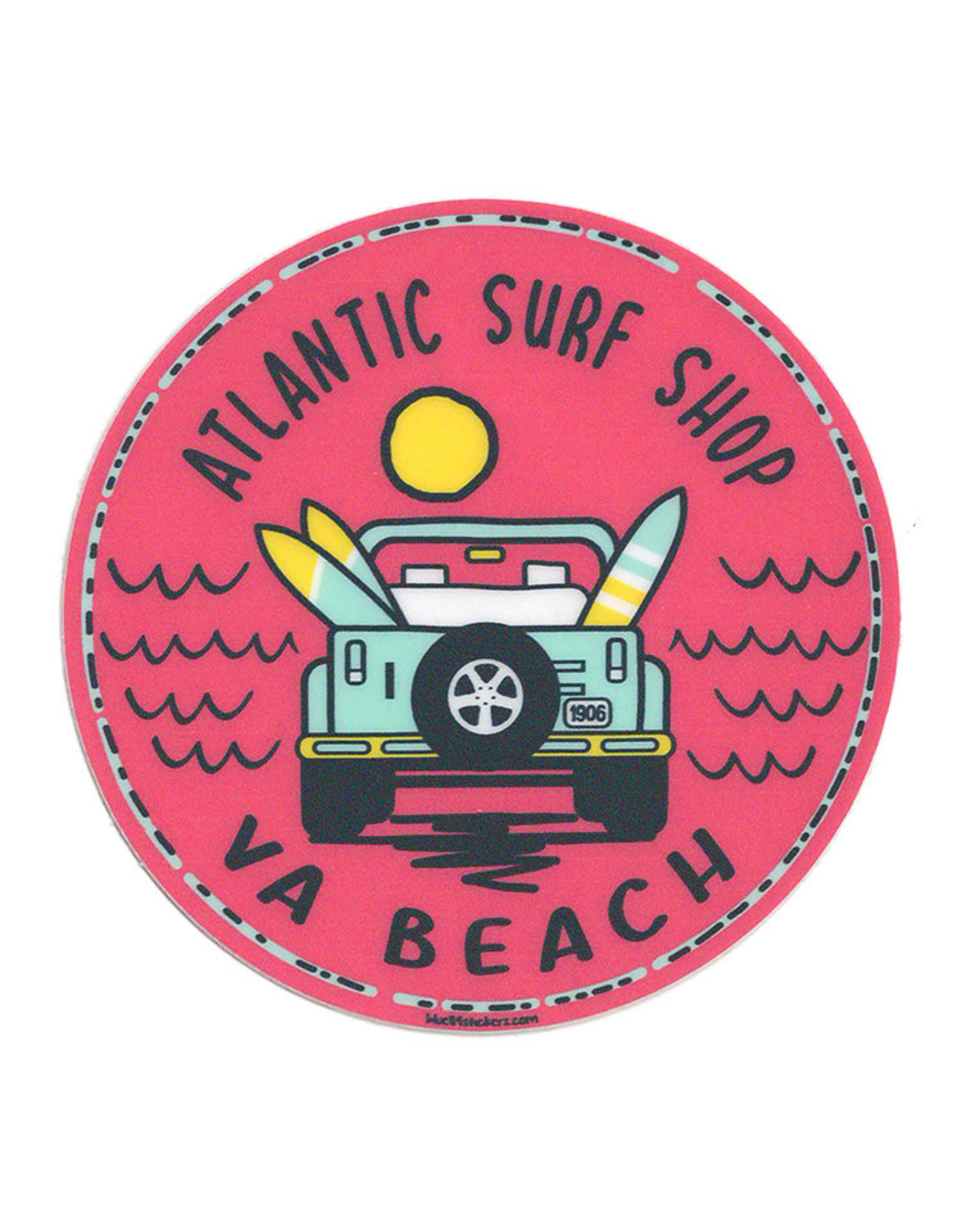 Atlantic Surf Co Atlantic Surf Shop Beach Jeep Sticker