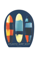 Atlantic Surf Co Atlantic Surf Shop Triple Surfboard Sticker