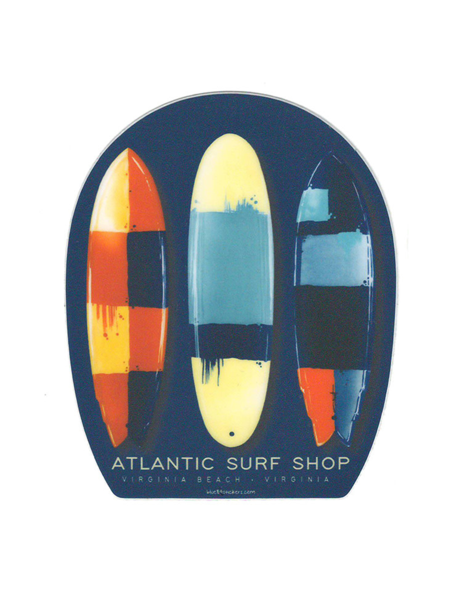 Atlantic Surf Co Atlantic Surf Shop Triple Surfboard Sticker