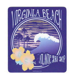 Atlantic Surf Co Atlantic Surf Hibiscus Wave Sticker Purple