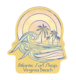 Atlantic Surf Co Atlantic Surf Sunset Waves Sticker Gold