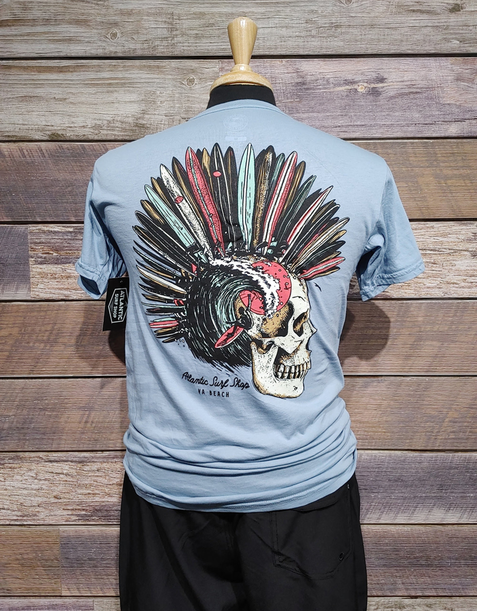 Atlantic Surf Co Atlantic Surf Shop Quiver Skull Shirt Blue