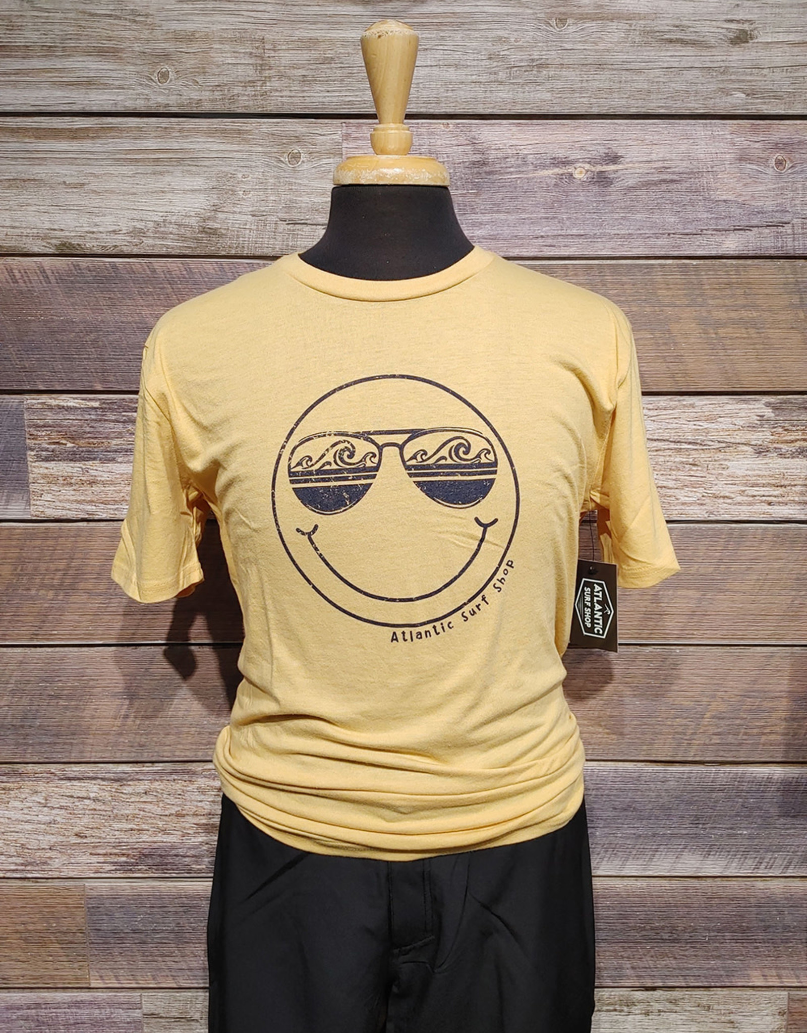 Atlantic Surf Co Atlantic Surf Shop Smiley Triblend T-Shirt Yellow