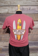Atlantic Surf Co Atlantic Surf Longboard Retro T-shirt Vintage Red
