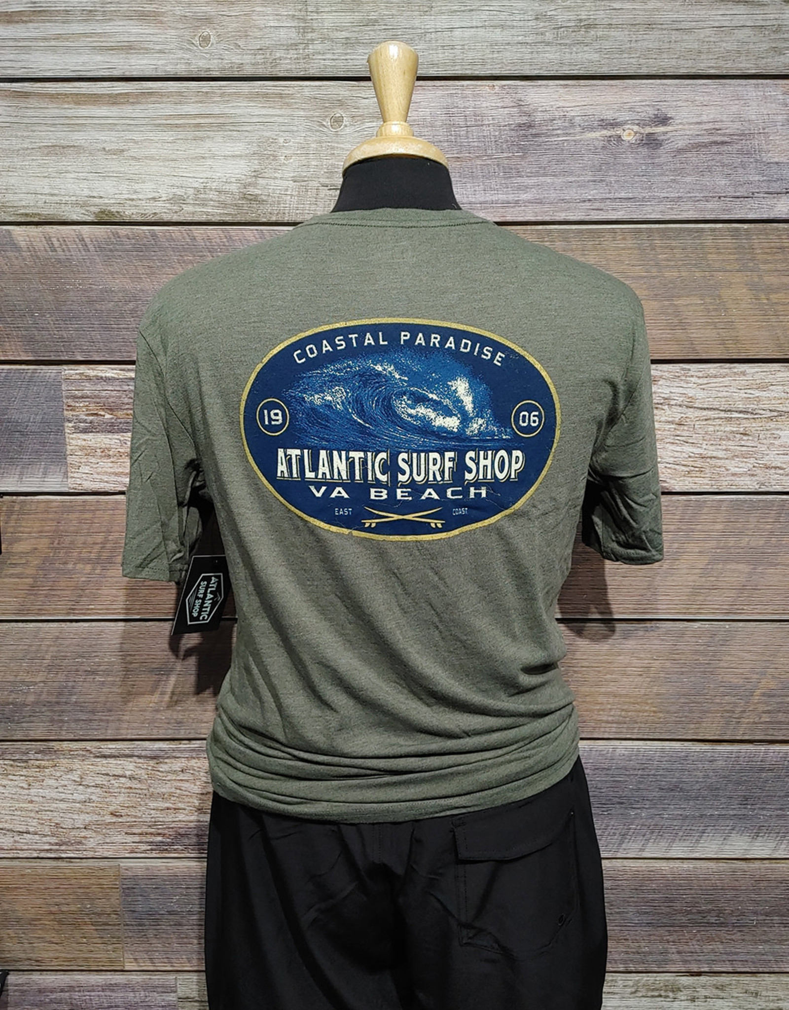 Atlantic Surf Co Atlantic Surf Shop Paradise Triblend T-shirt Military Green
