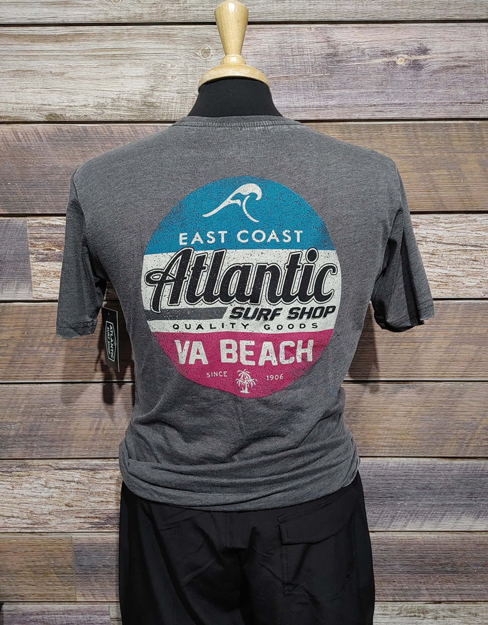 Atlantic Surf Co Atlantic Surf Shop National Vintage T-Shirt Charcoal