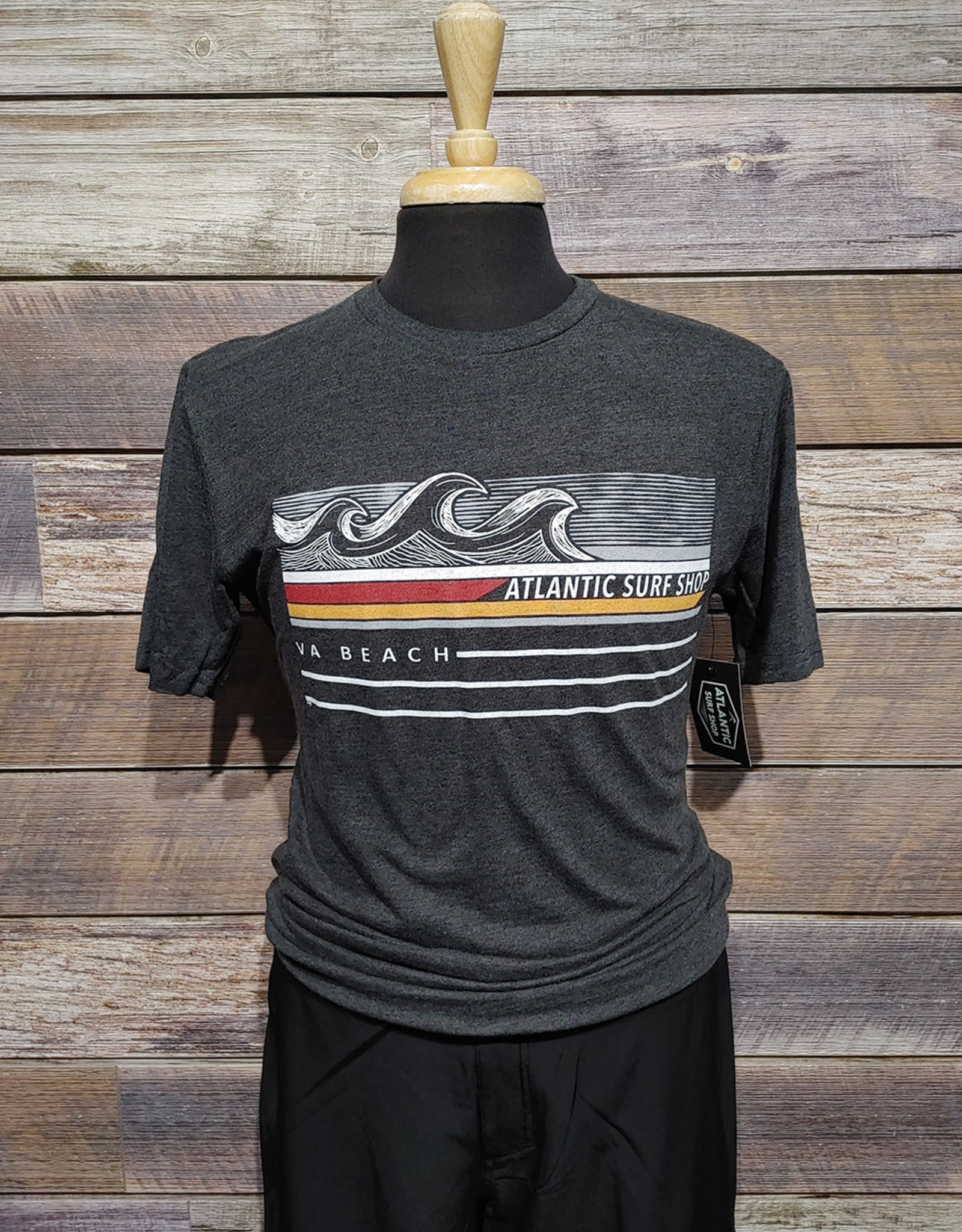 Atlantic Surf Co Atlantic Surf Shop Sketch Wave Triblend T-shirt Gray