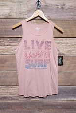 Atlantic Surf Co Atlantic Surf Shop Live Love Surf Ladies Triblend Tank Rose