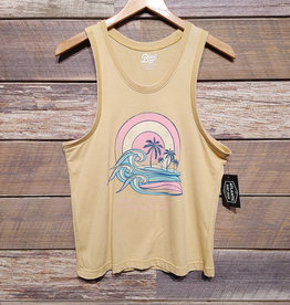 Atlantic Surf Co Atlantic Surf Sunset Waves Women's Muscle Tank Gold