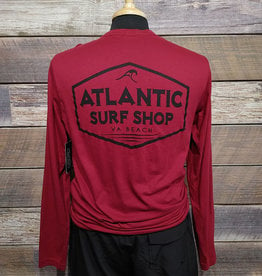 Atlantic Surf Co Atlantic Surf Badge Longsleeve T-shirt Dark Red