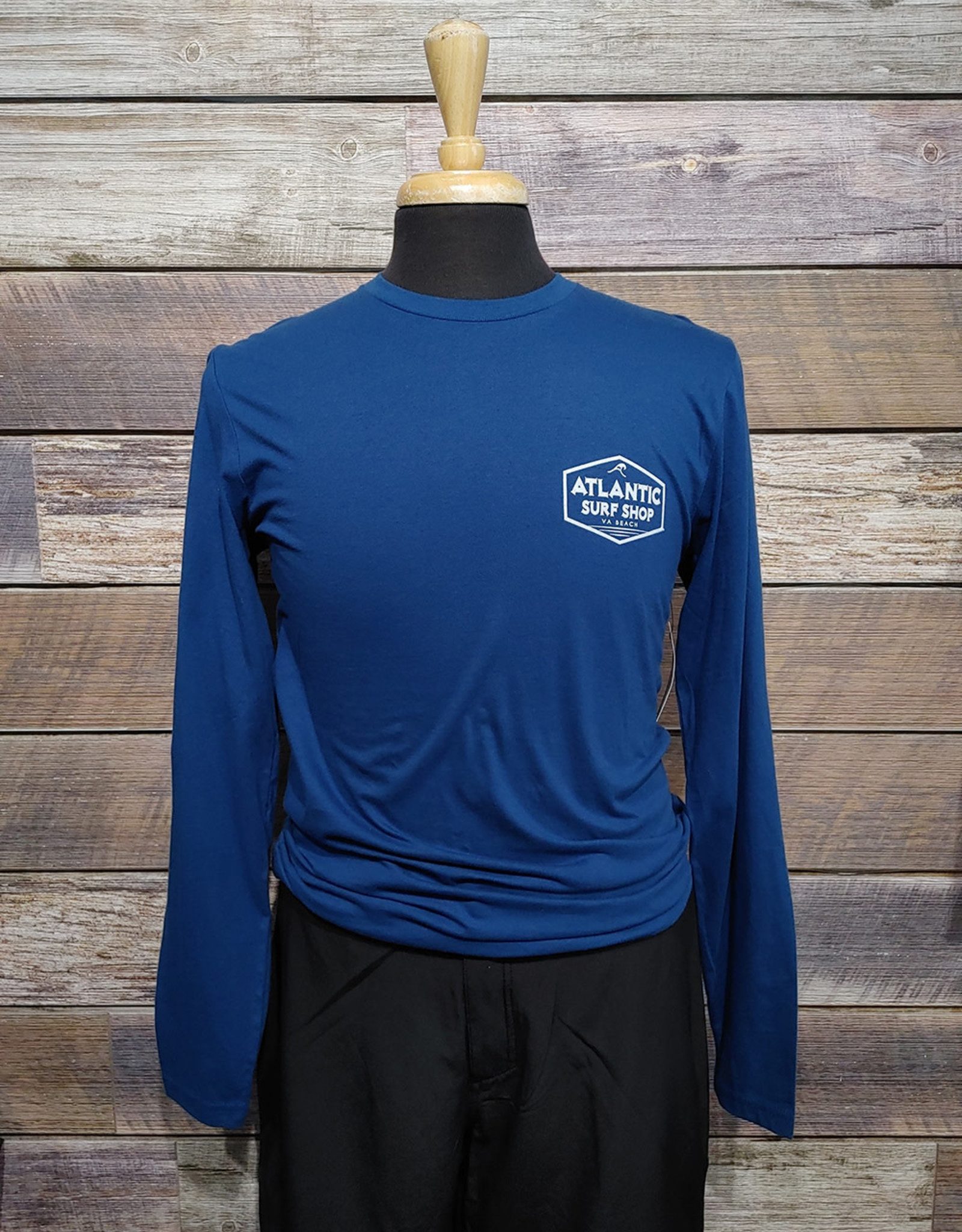 Atlantic Surf Co Atlantic Surf Shop Badge Longsleeve T-shirt Blue