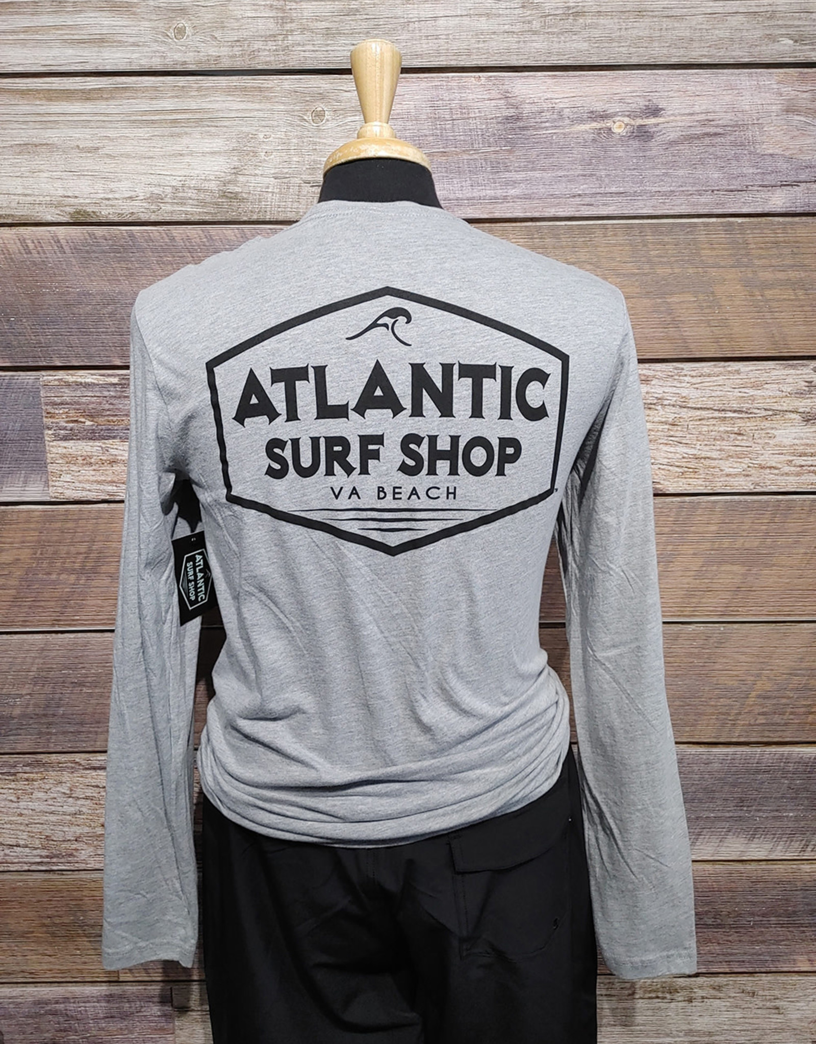 Atlantic Surf Co Atlantic Surf Shop Badge Longsleeve T-shirt Heather Grey