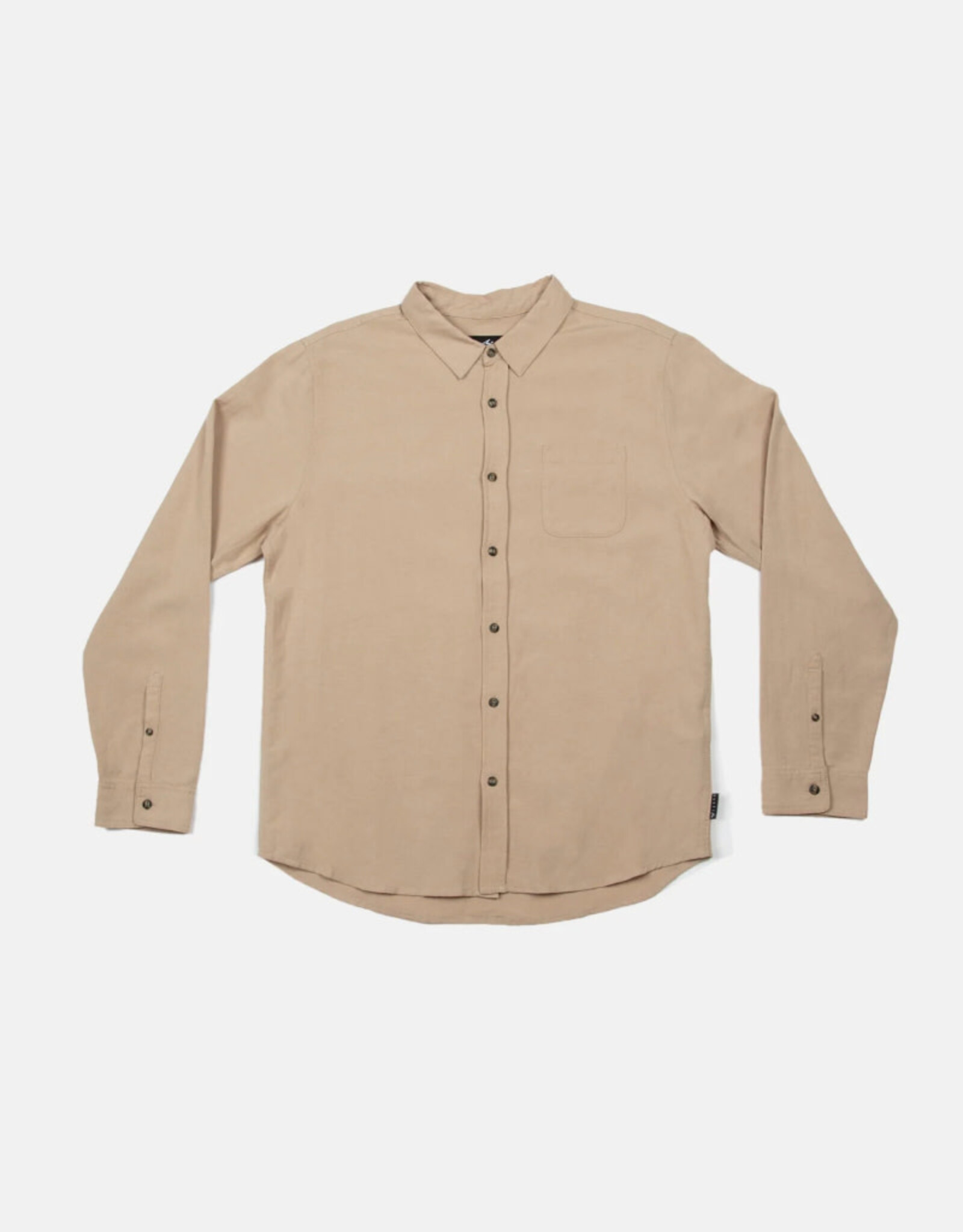 Rusty Rusty Overtone Long Sleeve Linen Shirt Khaki Marle