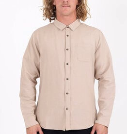Rusty Rusty Overtone Long Sleeve Linen Shirt Khaki Marle