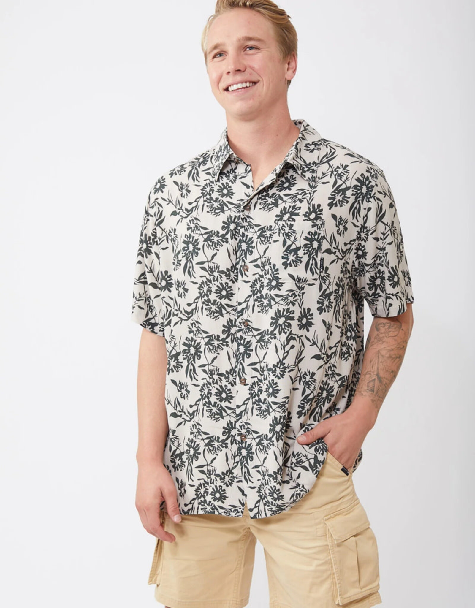 Rusty Rusty Pyrotechnics Short Sleeve Shirt Savanna