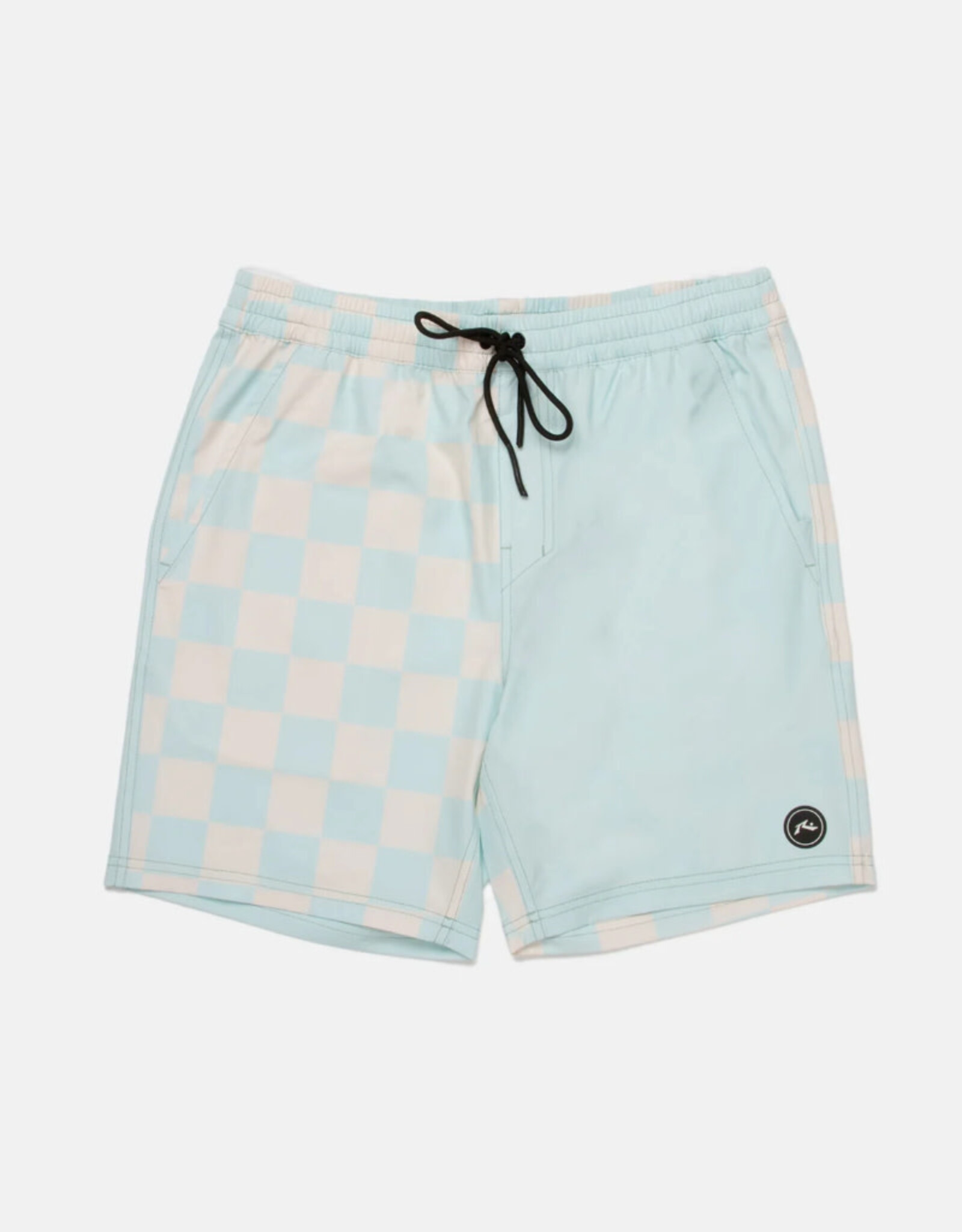 Rusty Rusty Checkmate 17" Elastic Walkshort Blue Glass