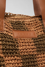 Rusty Rusty Checkmate Straw Beach Bag Chocolate