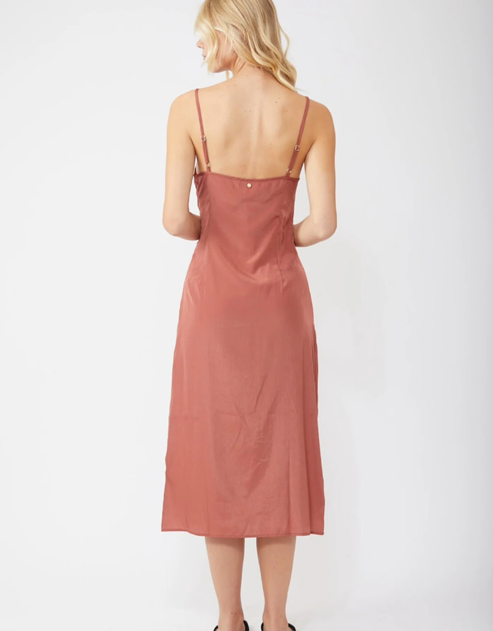 Rusty Rusty Porter Midi Dress Terracotta