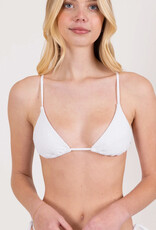 Rusty Rusty Sandalwood Slick Triangle Bikini Top Bright White