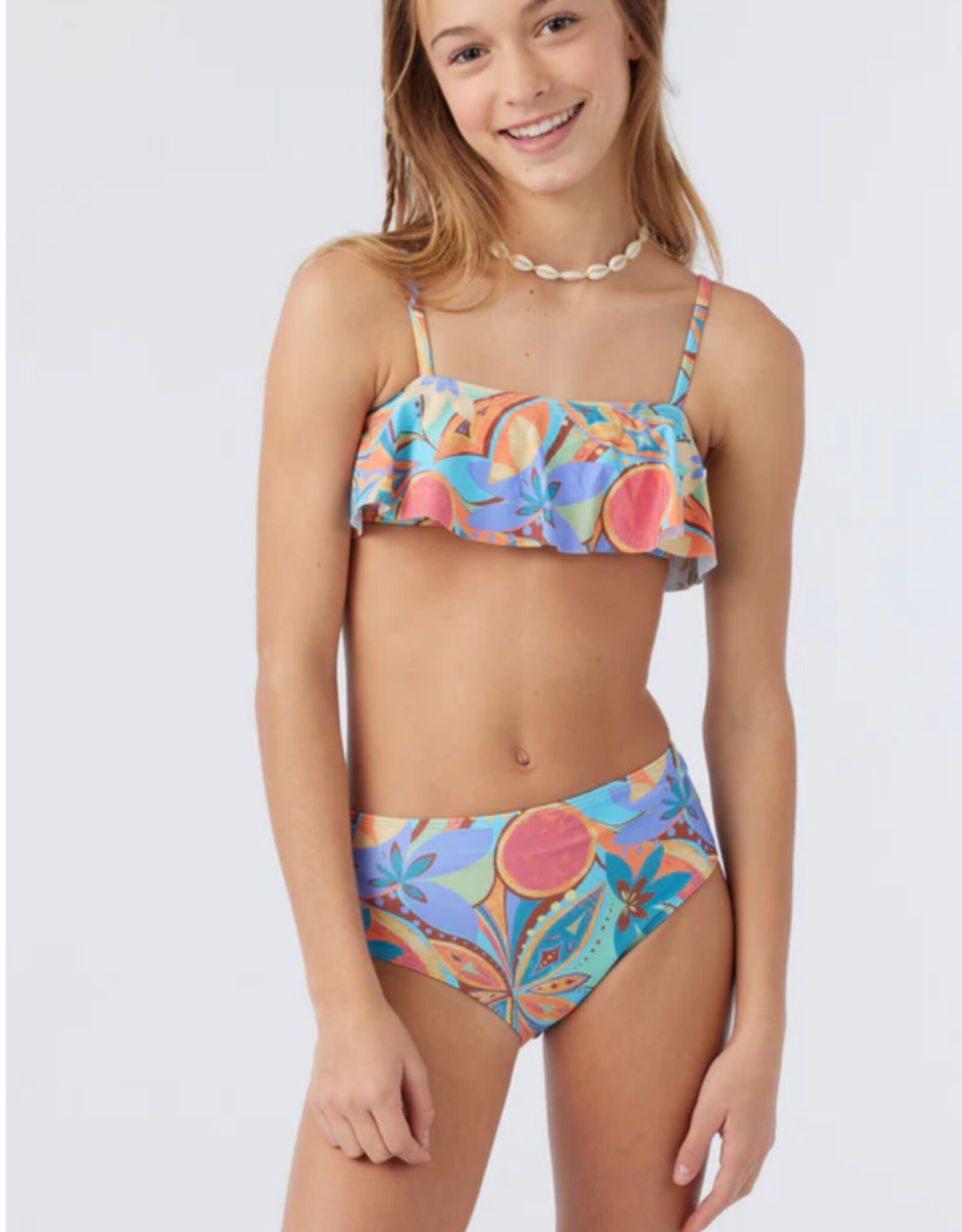 O'Neill O'Neill Girls Nina Abstract Ruffle Bralette Swim Set Multi