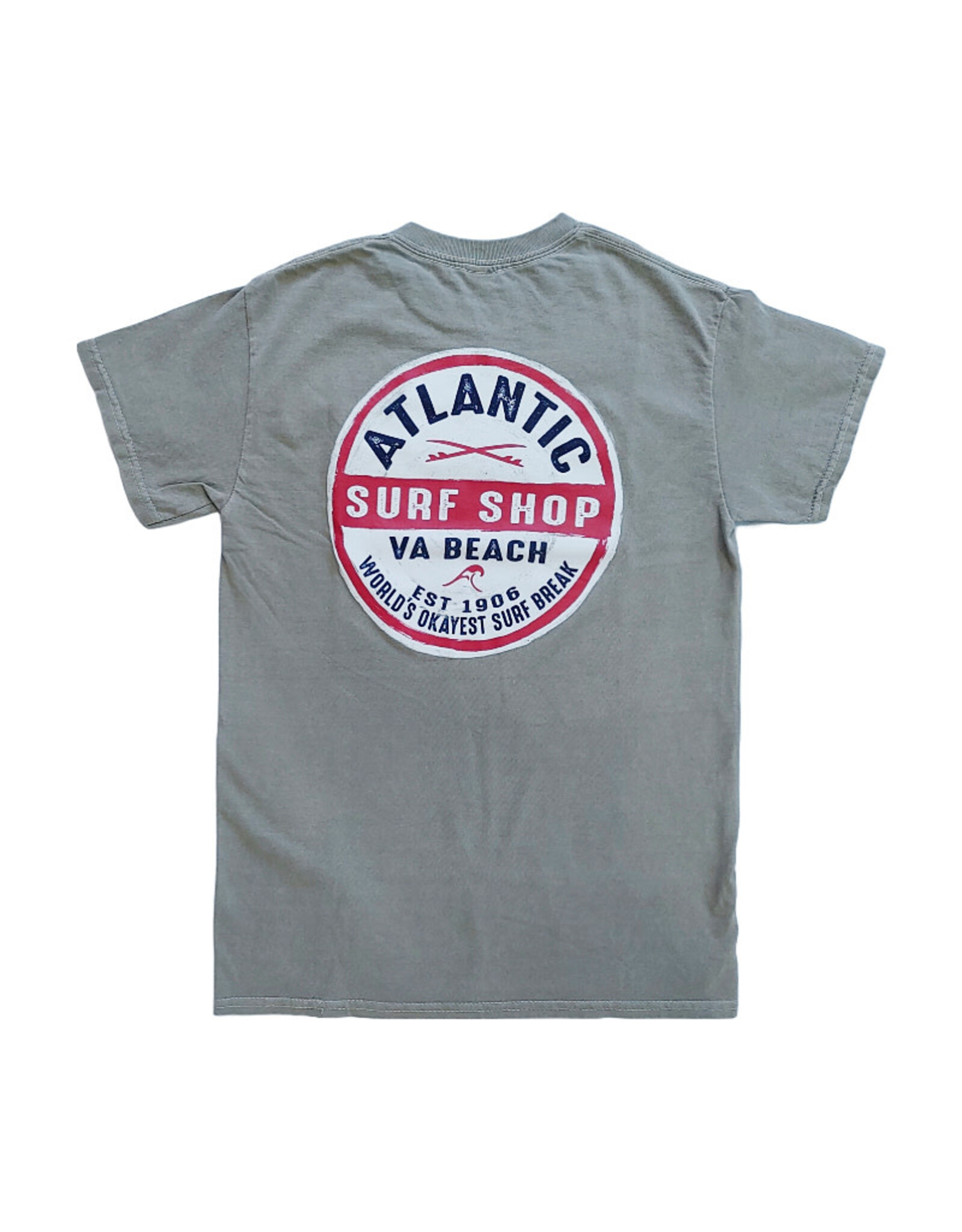 Atlantic Surf Co Atlantic Surf World’s Okayest Surf Break T-shirt Classic  Khaki