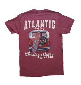 Atlantic Surf Co Atlantic Surf Chasing Waves T-shirt  Vintage Red