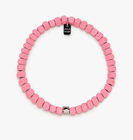 Pura Vida Pura Vida Coated Hematite Stretch Bracelet Pink