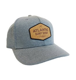 Atlantic Surf Co Atlantic Surf Sueded Leather Logo Patch Pique Hat Grey