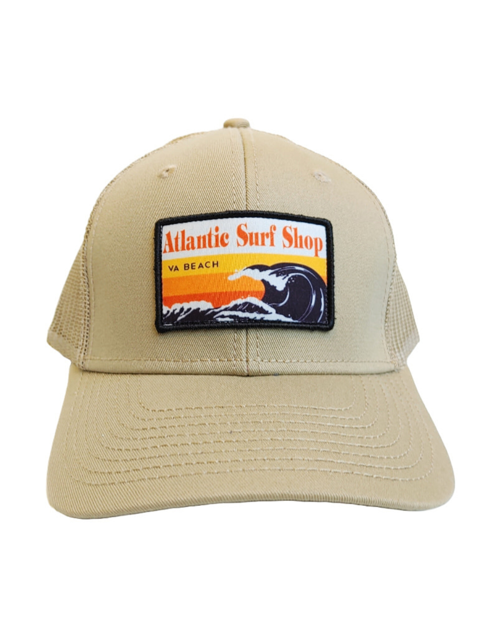 Atlantic Surf Co Atlantic Surf Shop Throwback Patch Tan Trucker Hat