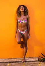 Roxy Roxy Printed Beach Classics Fashion Bralette Bikini Top Anthracite Palm Song