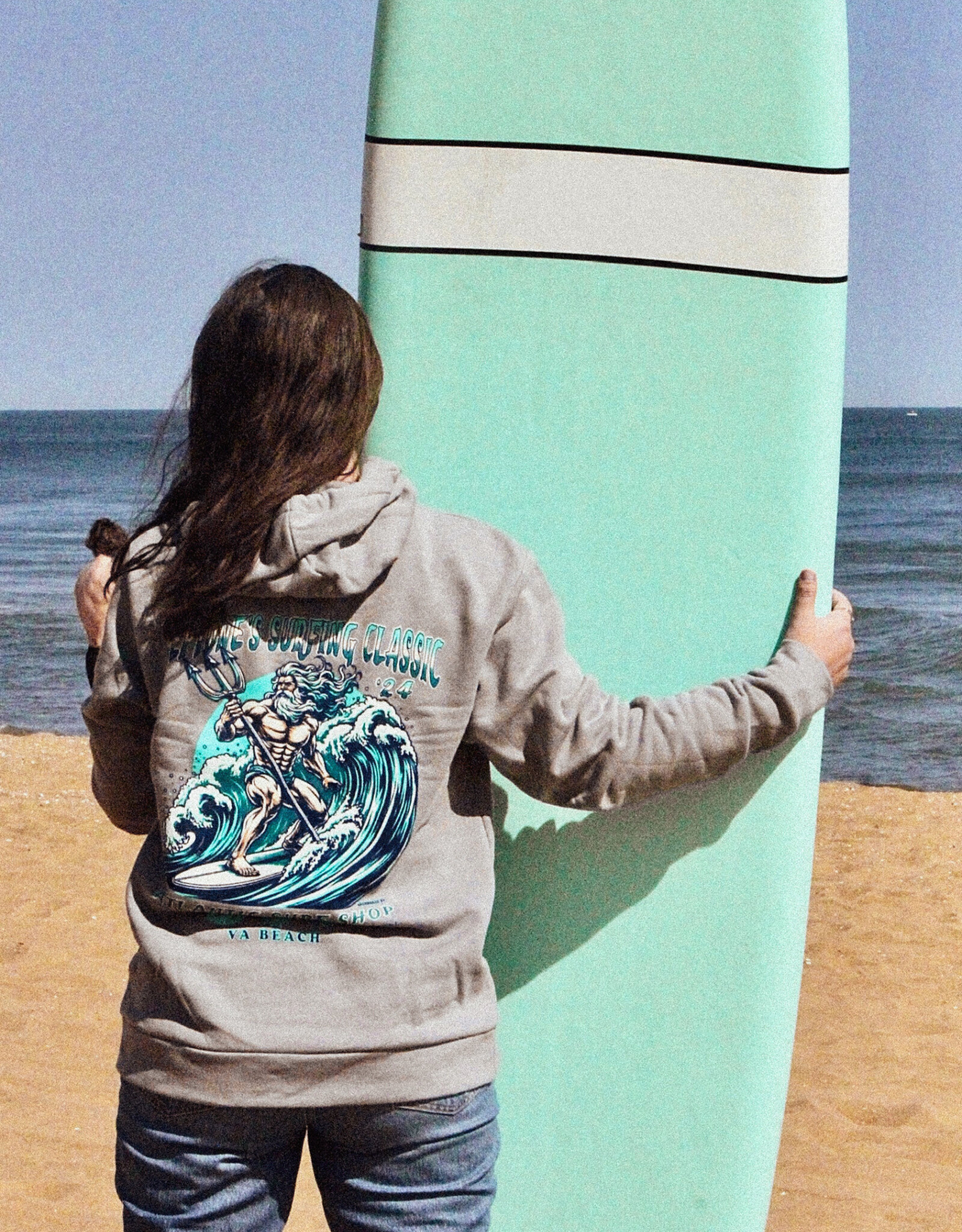 Atlantic Surf Co Atlantic Surf Shop Neptune's Classic Hoodie Steel