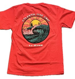 Atlantic Surf Co Atlantic Surf Stoked T-shirt Red Orange