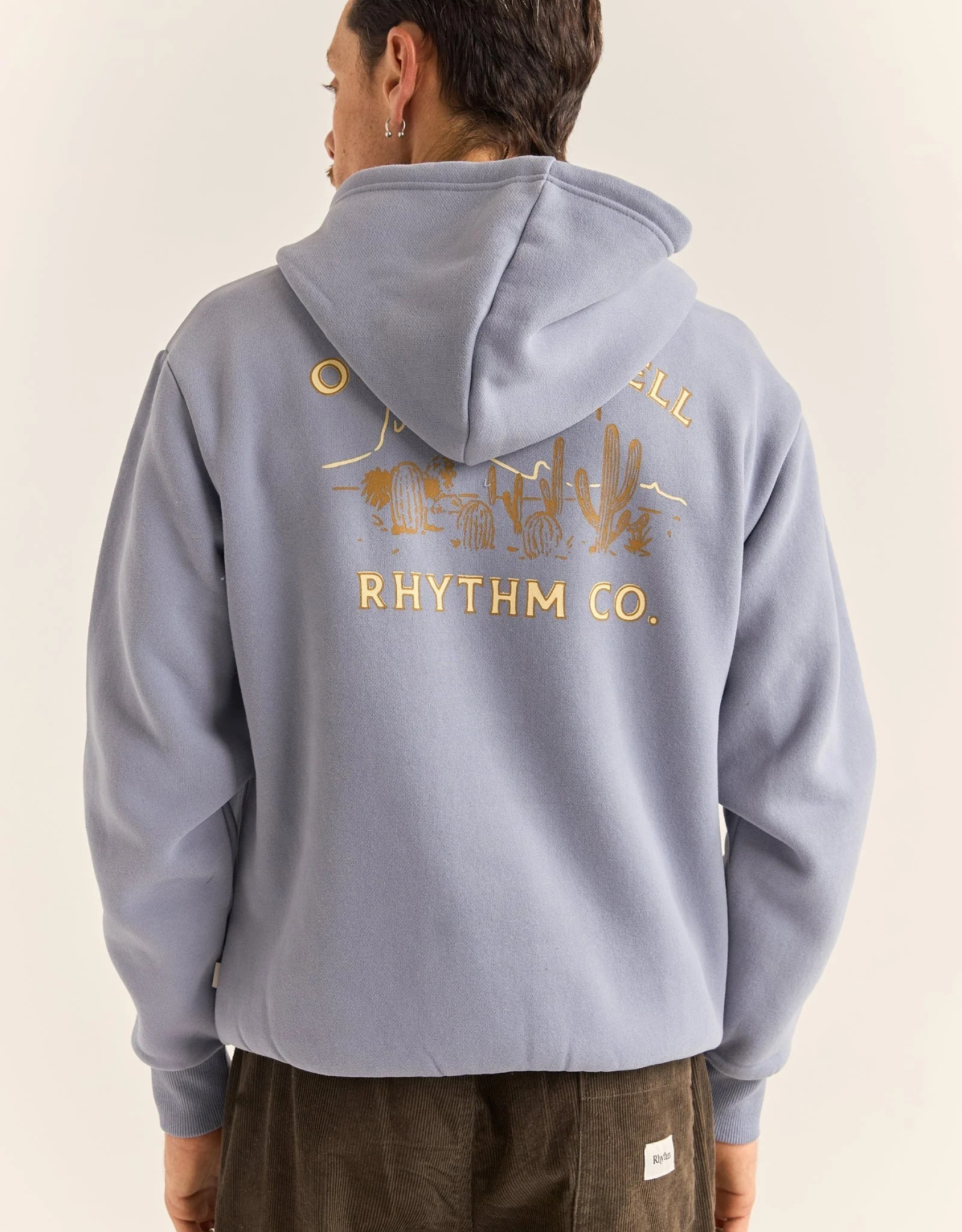 Rhythm Rhythm Worn Path Fleece Hoodie Sea Blue