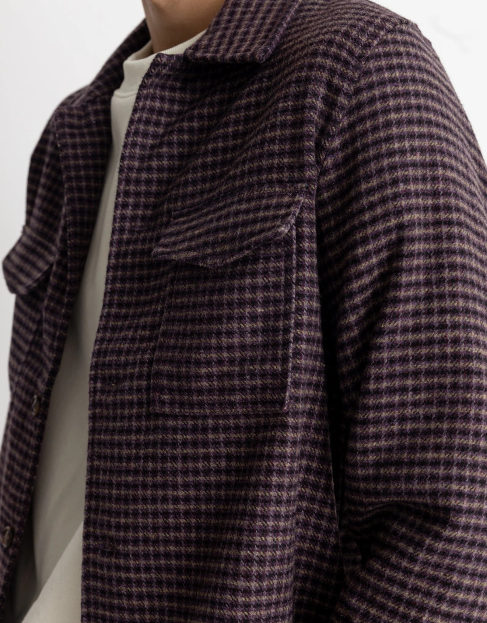 Rhythm Rhythm Check Overshirt Plum