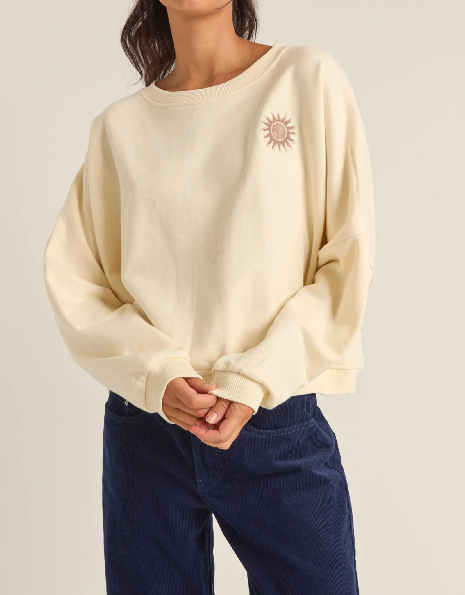 Rhythm Rhythm Sun Bleached Slouch Fleece Cream