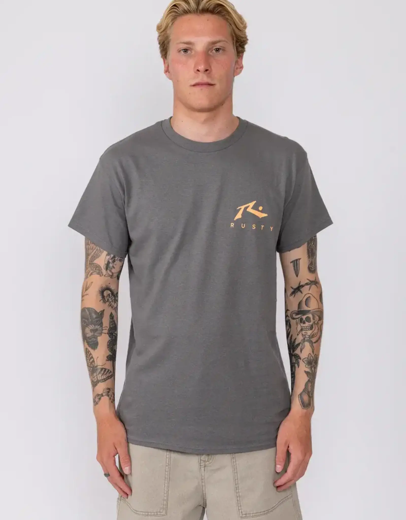 Rusty Rusty Stay Wavy Short Sleeve Tee Washed Black