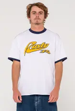 Rusty Rusty Dropout Ringer Short Sleeve Tee White
