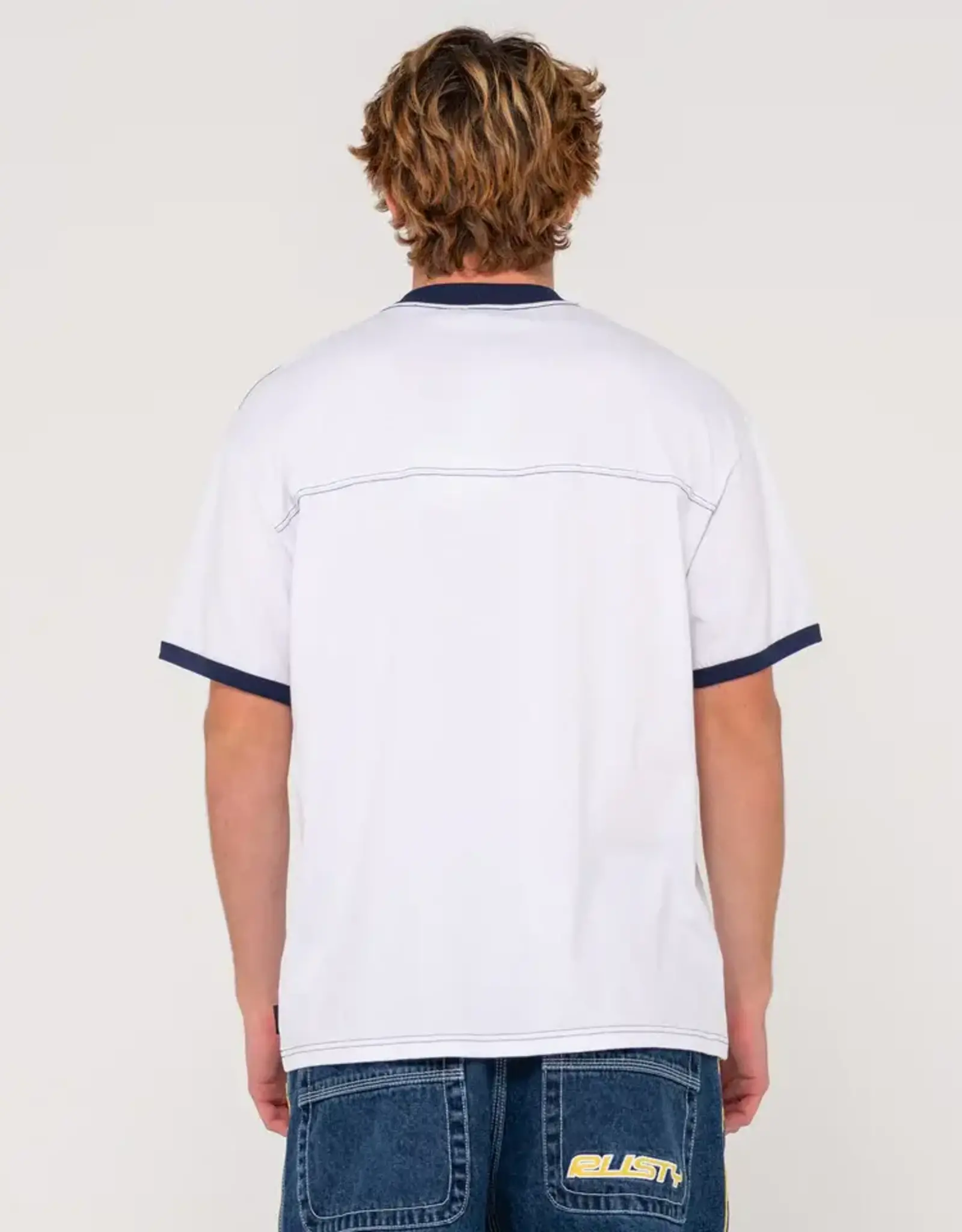 Rusty Rusty Dropout Ringer Short Sleeve Tee White