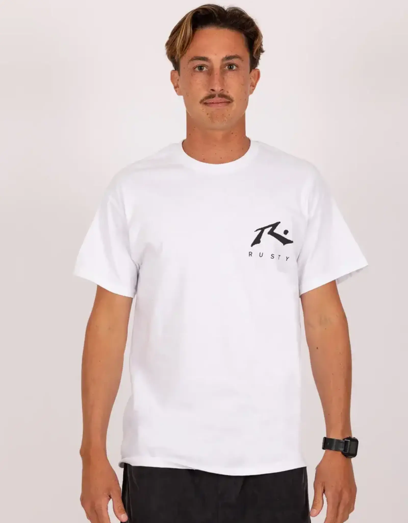 Rusty Rusty Mr Stoked Short Sleeve Tee White