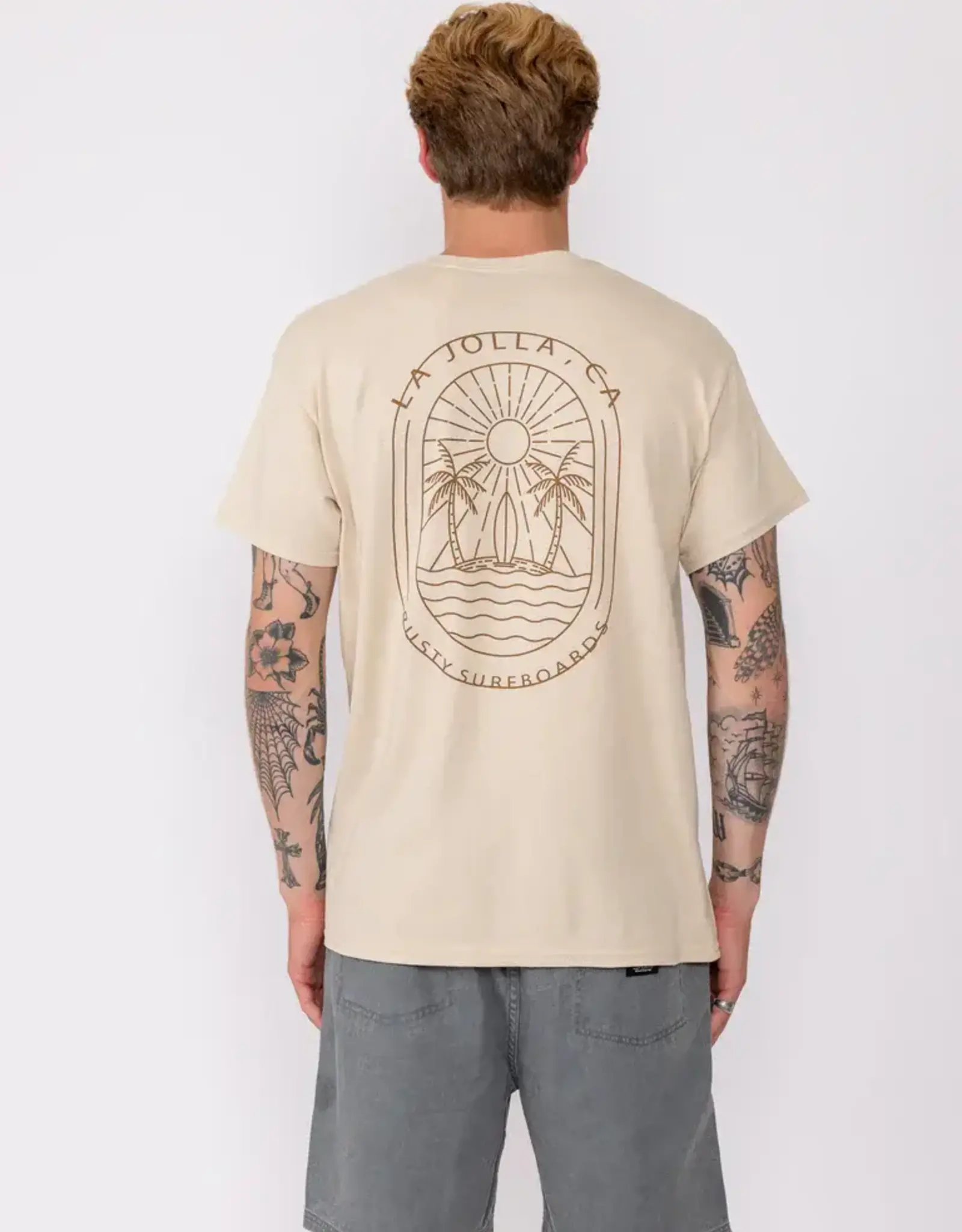 Rusty Rusty La Jolla Waves Short Sleeve Tee Sand