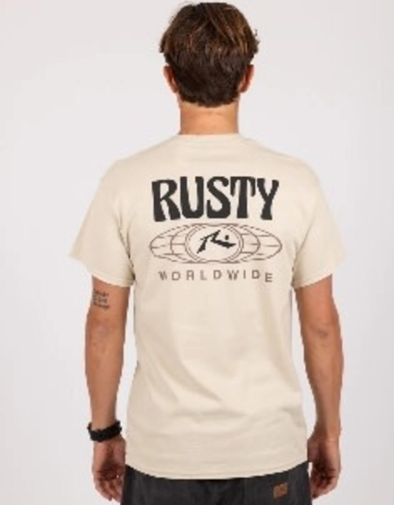 Rusty Rusty Surf Worldwide Short Sleeve Tee Sand