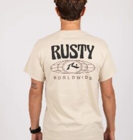 Rusty Rusty Surf Worldwide Short Sleeve Tee Sand
