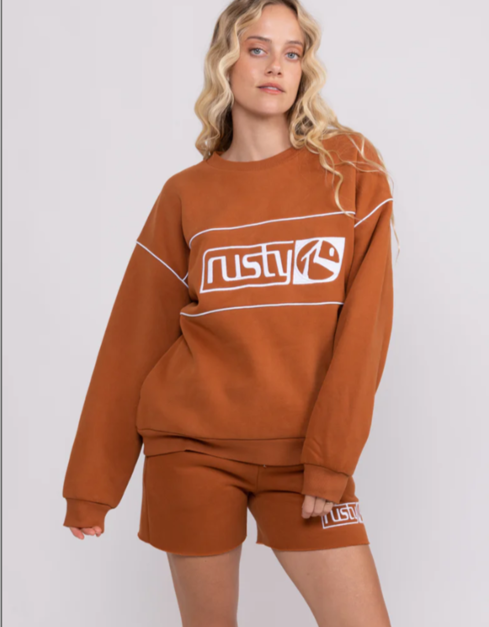Rusty Rusty Jena Crew Fleece Chestnut Brown