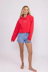 Rusty Rusty Signature Crop Hooded Fleece Magenta
