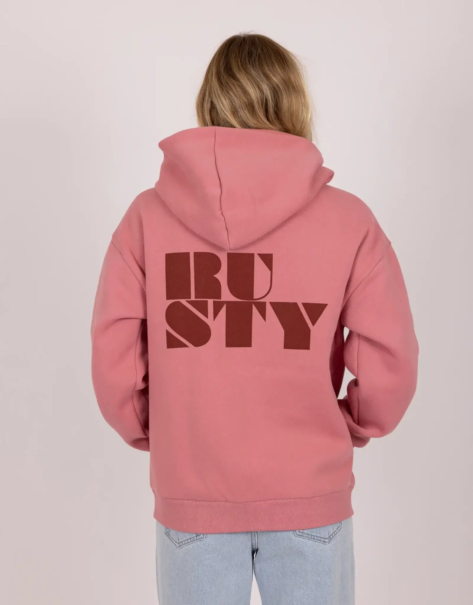 Rusty Rusty Alana Oversized Zip Hooded Fleece Mauve