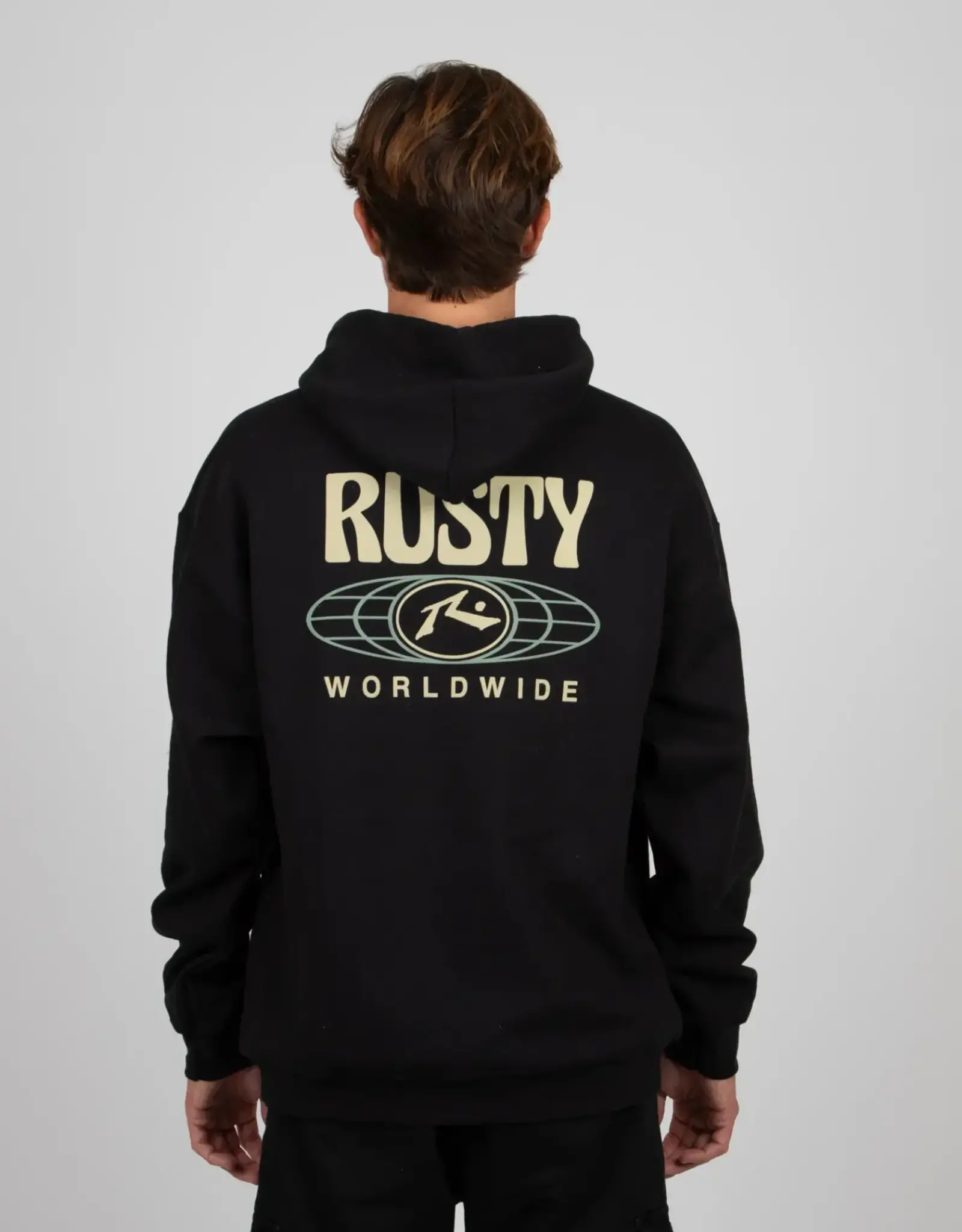 Rusty Rusty Surf Worldwide Hooded Fleece Black