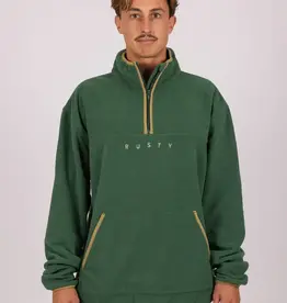 Rusty Rusty Old School 1/4 Zip Polar Fleece Army